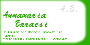 annamaria baracsi business card